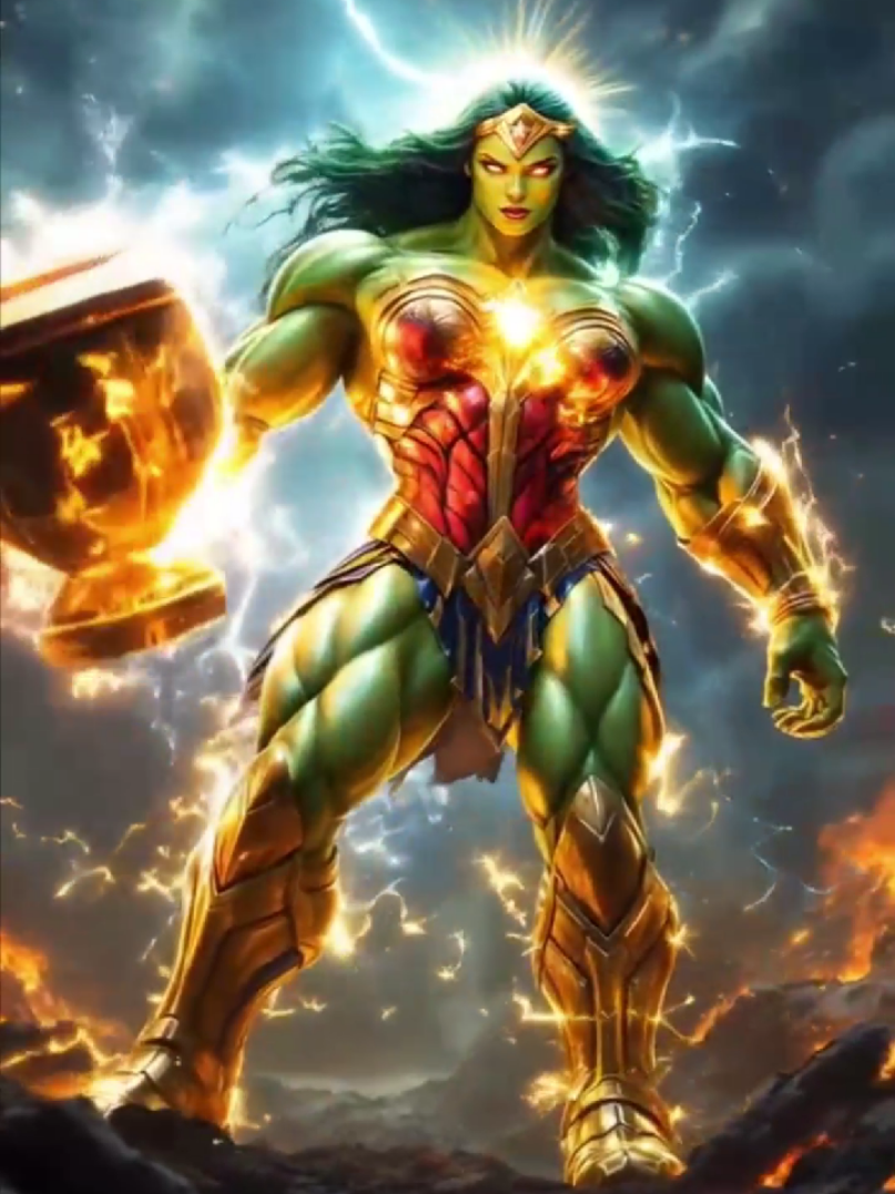 Hulk vs Wonderwoman #hulk #wonderwoman #anime #keşfet 