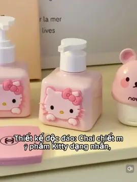 Chai Chiết Mỹ Phẩm Kitty Dễ Thương Dạng Nhấn Dùng Đựng Sữa Tắm, Sữa Dưỡng, Sữa Rửa Mặt 200ml#tongkhobeestore 