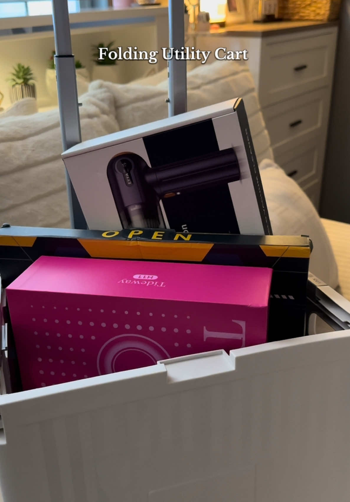 Folding Utility Cart ✨ Link in the orange cart above to order  #utility #utilitycart #cart #grocerycart #utilitycartwithwheels #cart #musthaves #cartforgroceries 