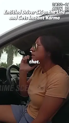 Entitled Driver Skips the Line and Gets InstantKarma. Full clip on Crime Scene Cam