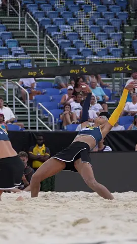 Urango extends for the dig & delivers. Geena delivering highlights at AVP League Palm Beach. #AVPBeach #BeachVolleyball