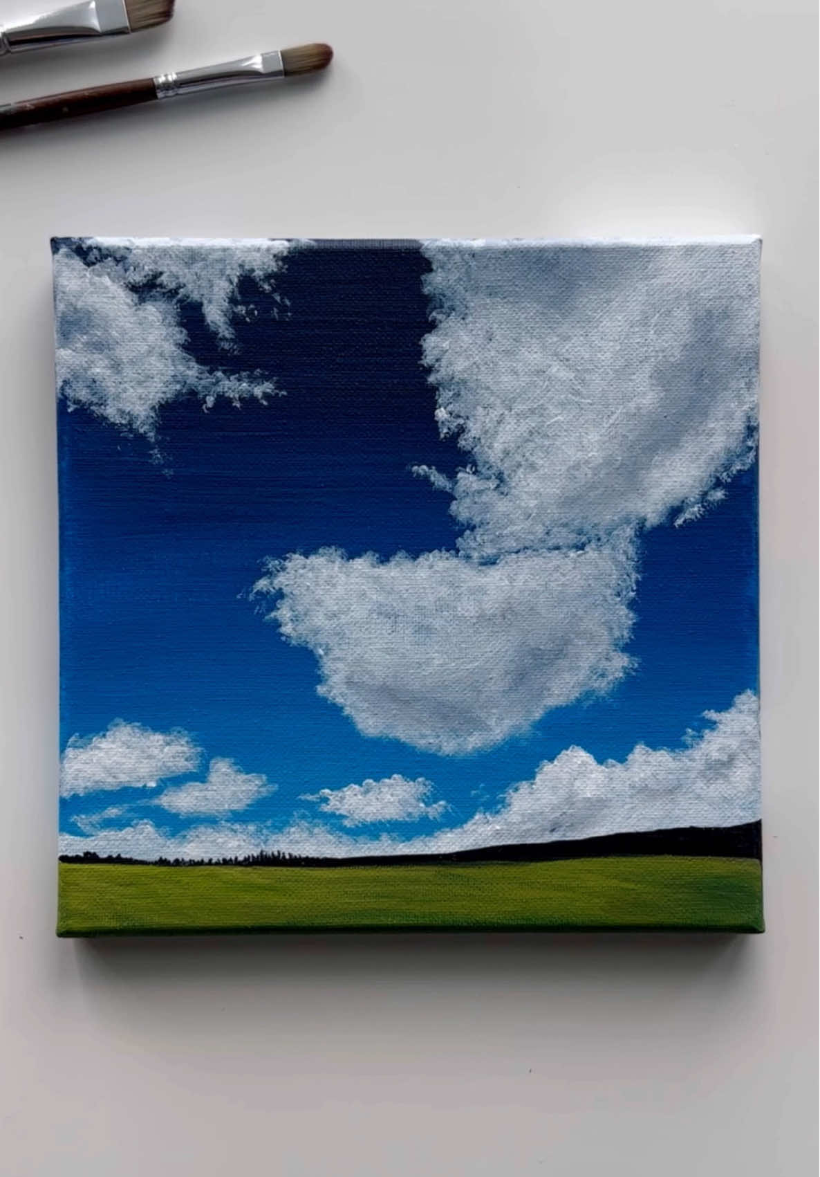 Above the Meadow ☁️🌿 . . . . . . . . . . . . . . . . . . . . . . #acrylicpainting #canvasart #howtopaint #abminiart #easypainting #kesfet #acrylicart #landscapepainting #acryliconcanvas #cloudsart #artistoftiktok #artok #traditionalart #colorpalette #foryouu #fypage #creative #easypainting #viralart #natureview #chillvibes 