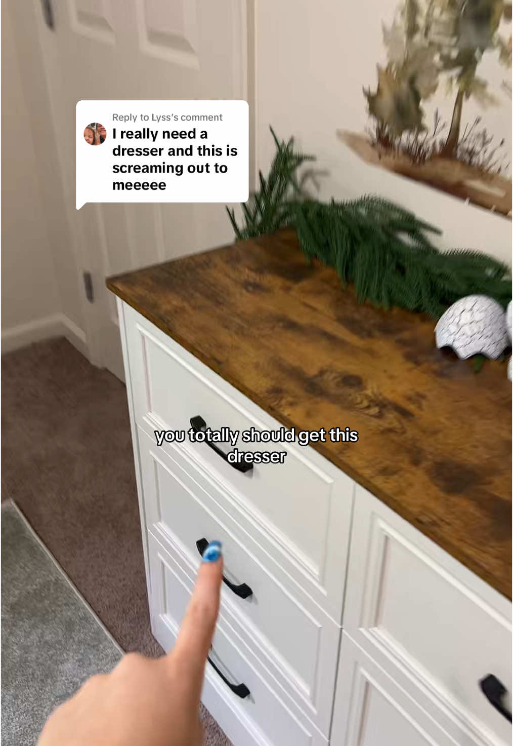 Replying to @Lyss yes girl do it!  We love both colors of these dressers so much!  #dresser #dresserstyling #viraldresser #chargingstation #homefinds #springfinds 