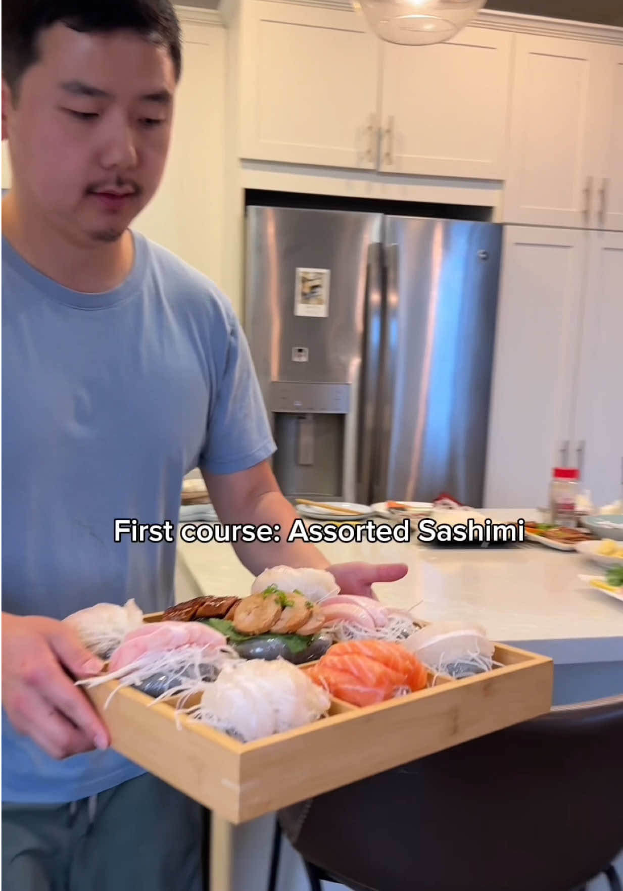 Inspired by our recent trip to Korea where we had sashimi on stones and kimbap like this.  Next time I should put no rice at all and replace it with salad inside.  Kkotgetang is a popular spicy crab stew served in a few restaurants in LA.