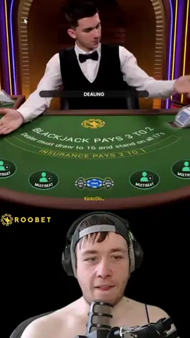 Just sit back and watch this unfold. #roobetclip #blackjackfans #gamblingtok #casinoedits #onlinecards