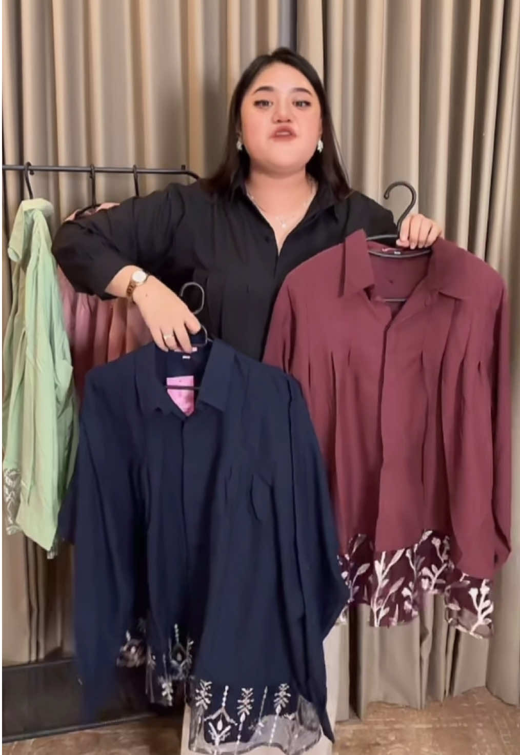 AIISHA | Blouse Vrezia Mix Tulle Atasan Wanita Jumbo Bahan Catton Miracle 