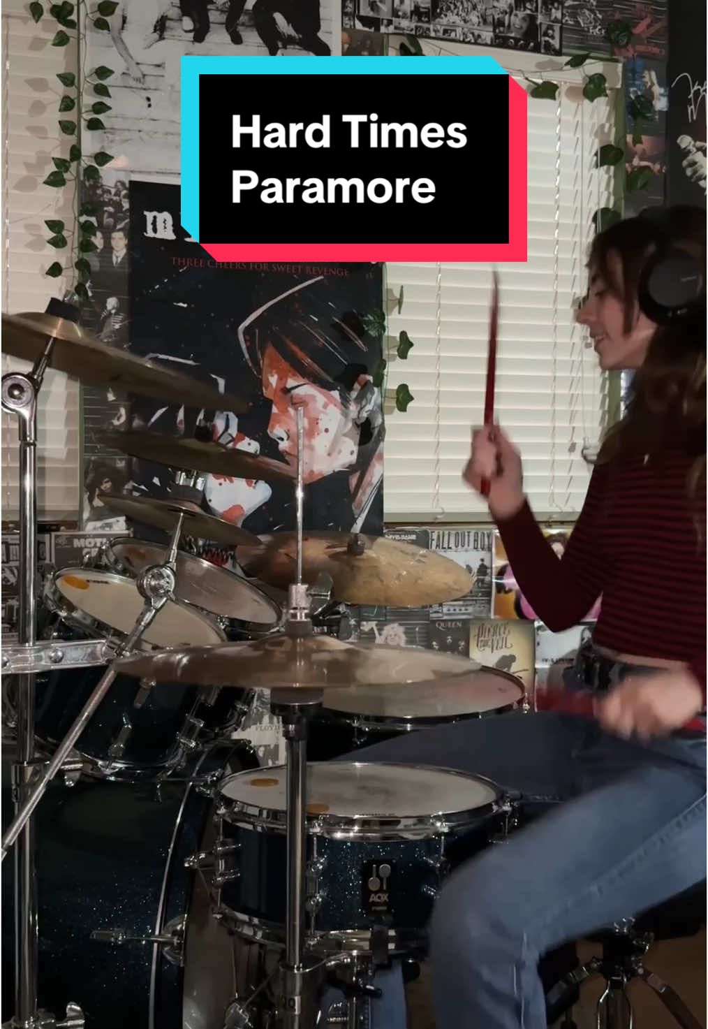 Hard Times - Paramore (I moved the kit yayy🔥🔥) #drums #cover #paramore #hardtimes #hayleywilliams #drummer #femaledrummer #drumming #drumcover 