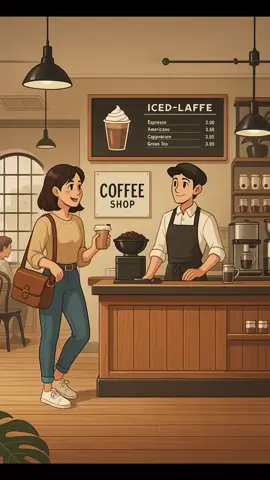 Ordering Coffee to Go ☕  #usa🇺🇸 #fyp #english #learnenglish #easydialogues8 #englishspeaking 