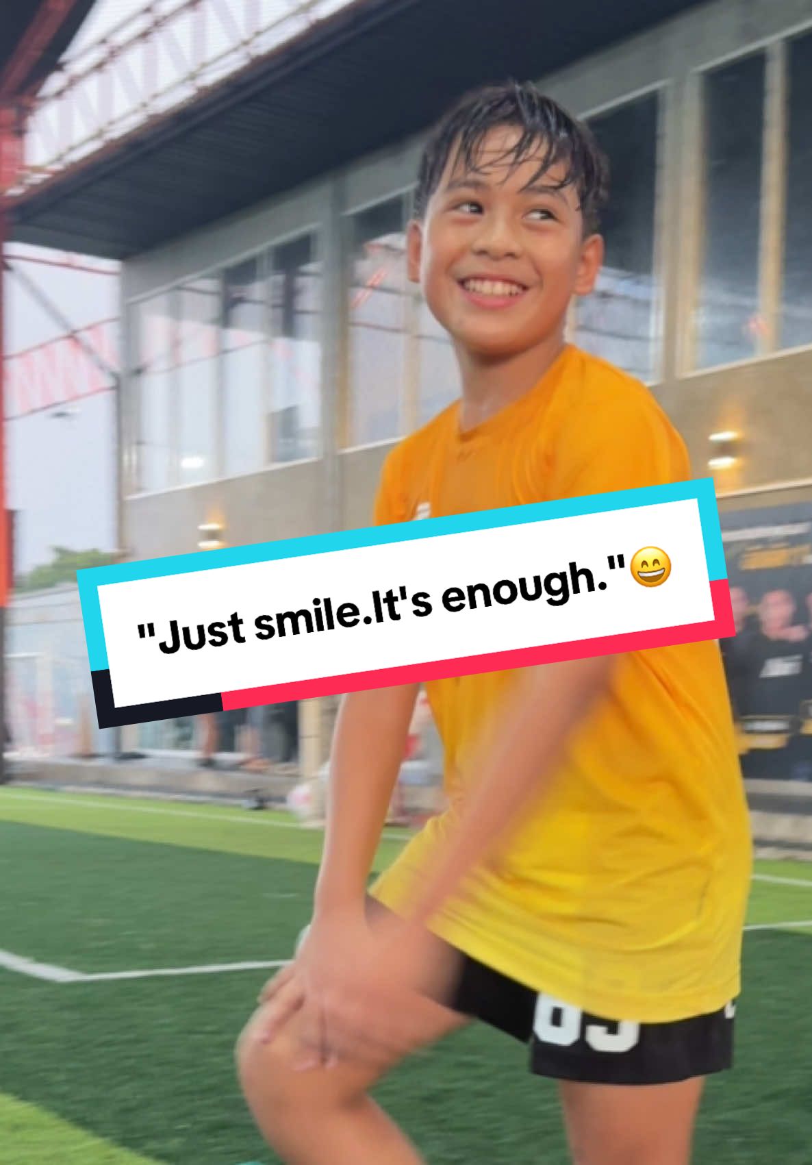 บวก: ⸻ ✨ “Just smile. It’s enough.” #ยิ้ม #แค่ยิ้มมันก็พอแล้ว #สู้ๆไนตรัส #ไนตรัสstories #ฟุตบอลเด็ก #ไนตรัส #U10 #ทําตามความฝัน 
