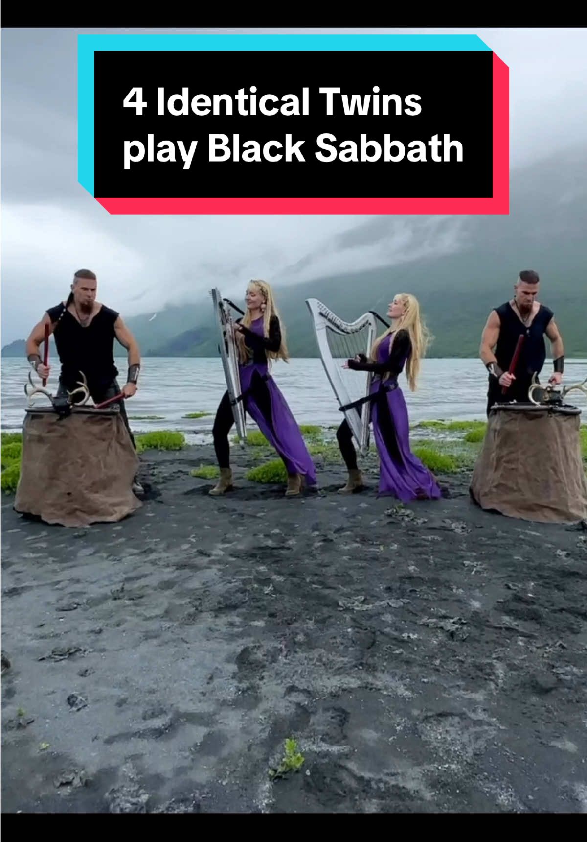 Black Sabbath “Paranoid” guitar solo - on electric harps and tribal drums! 🤘🏻🤘🏻 Catch us performing this live at our shows this summer! https://harptwins.com/shows #paranoid #harptwins #volfgangtwins #blacksabbath #twins #electricharp #metal #rock #vikings #viking #alaska #viral #fyp #metalhead 