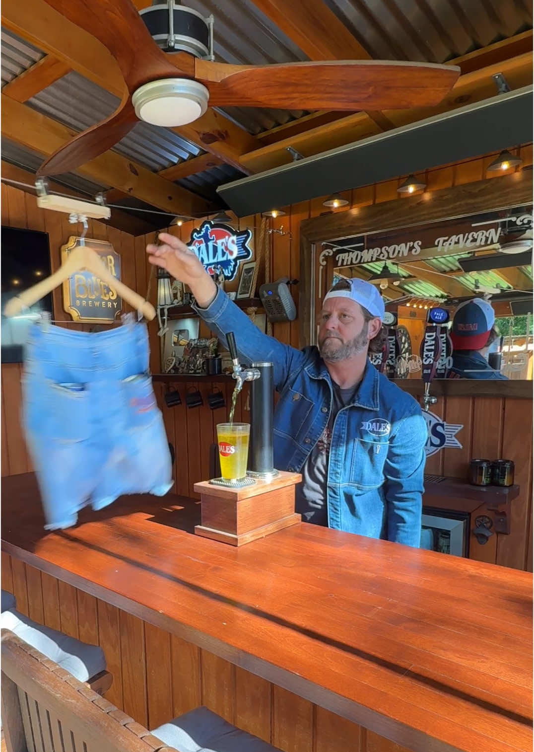 Got my new @Dale’s denim beer deliver zip line all set up #zipline #denimdales 