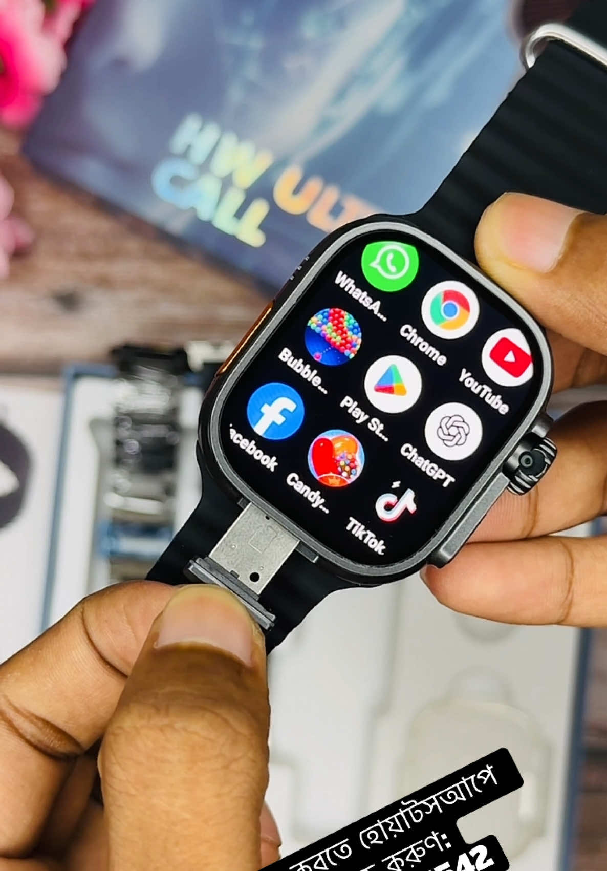 Hw ultra 3 call android smartwatch with sim insert and camera 🤯