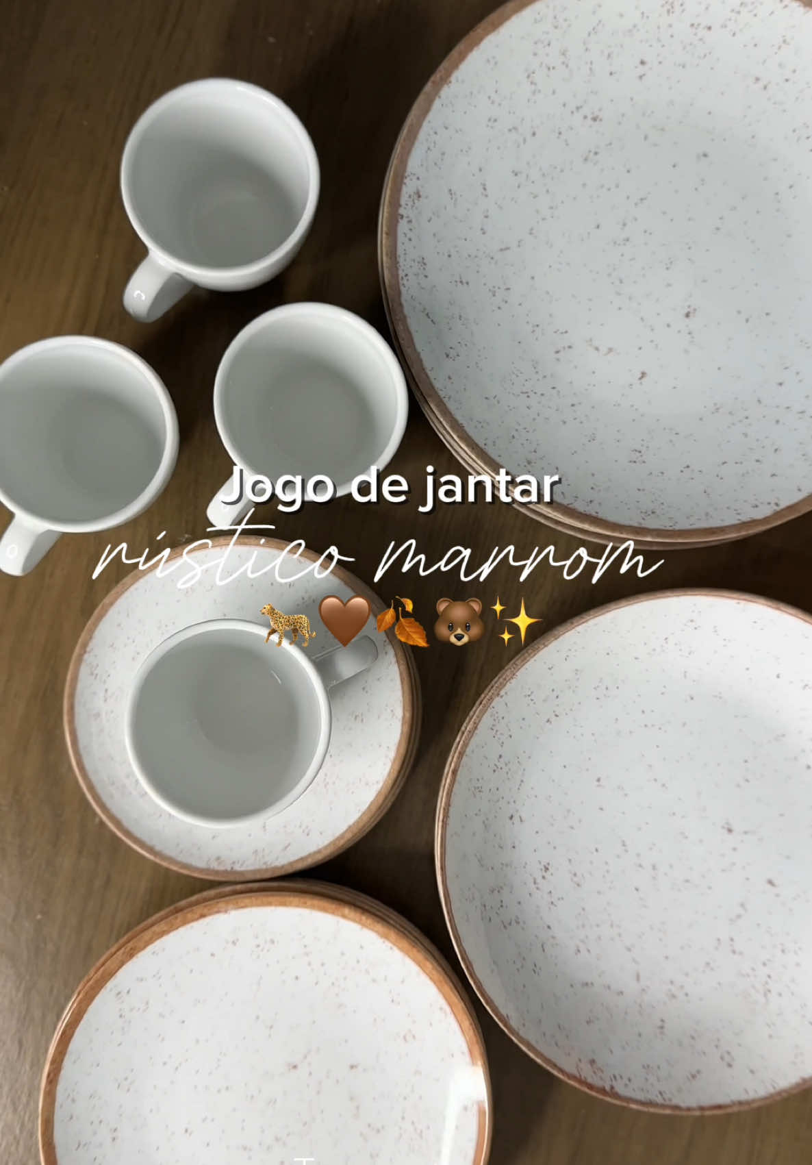 Jogo de jantar, rústico marrom | Tramontina ✨🐆🤎🍂🐻 #jogodejantar  #jogodejantartramontina #enjovaldecozinha #enjovalcasanova #dicas #dicas_utilidades #dicasdecasa #gringa #fouryou #fyy 