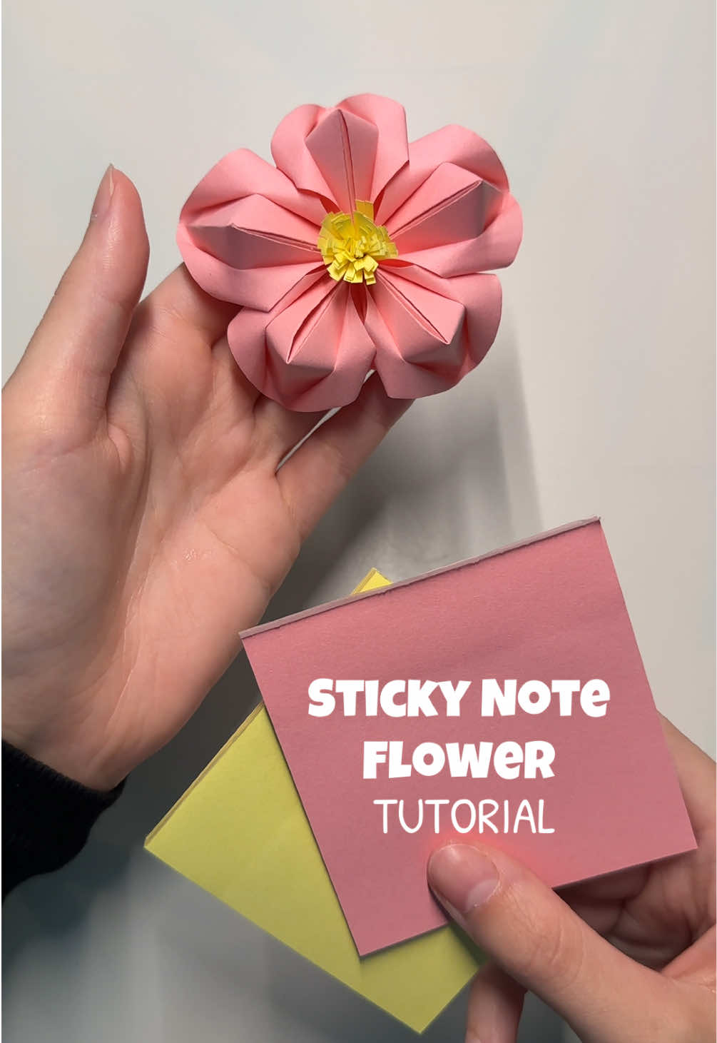 another sticky note flower 🗒️🌸 #origami #origamiflower #tutorial #DIY #craft #stickynotes #paperflower #basteln #papierblumen #creatorsearchinsights 