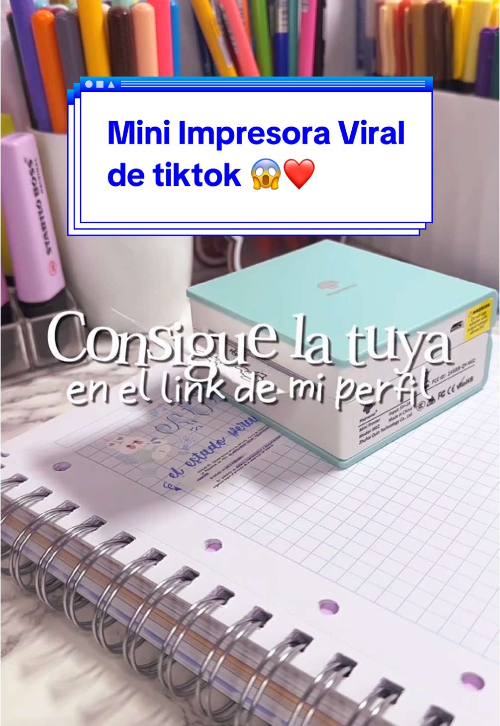 Mini impresora viral de tiktok 💞 es la Phomemo M02 y la estoy adorando, es súper fácil de usar y por su tamaño puedes llevarla a cualquier lugar 🫶🏼 10% dscto. : “JIMENANOTES” ✨ 🔗 Link en my b!o para comprar  #studygram #explore #explorepage #reels #study #studytok #studytokaesthetic #studynotes #studymotivation #apuntesbonitos #creatorsearchinsights #titulosbonitos #impresora #phomemo #phomemom02 #miniprinter #student #estudiante #apuntesymásapuntes #papeleria #papeleriabonita😍 