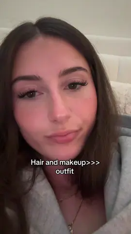 Hair and makeup done with sweats is my fav combo 
