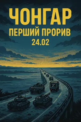 Перший прорив. Чонгар. 24.02 У ніч на 24 лютого 2022 року російські війська прорвались із Криму через Чонгарський міст. Першими їх зустріли українські захисники. Це була одна з перших ліній спротиву. І вона не стала останньою. #kavun_proti_orka #Чонгар #24лютого #вторгнення #ЗСУ #комікс #TikTokUkraine #українськийконтент #історія #війна