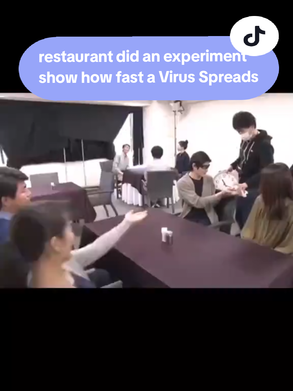 A restaurant in Japan did an experiment showing how fast a 'virus' spreads Video credit  Public Broadcaster NHK  #studytok #sciencetok #virus #biology 