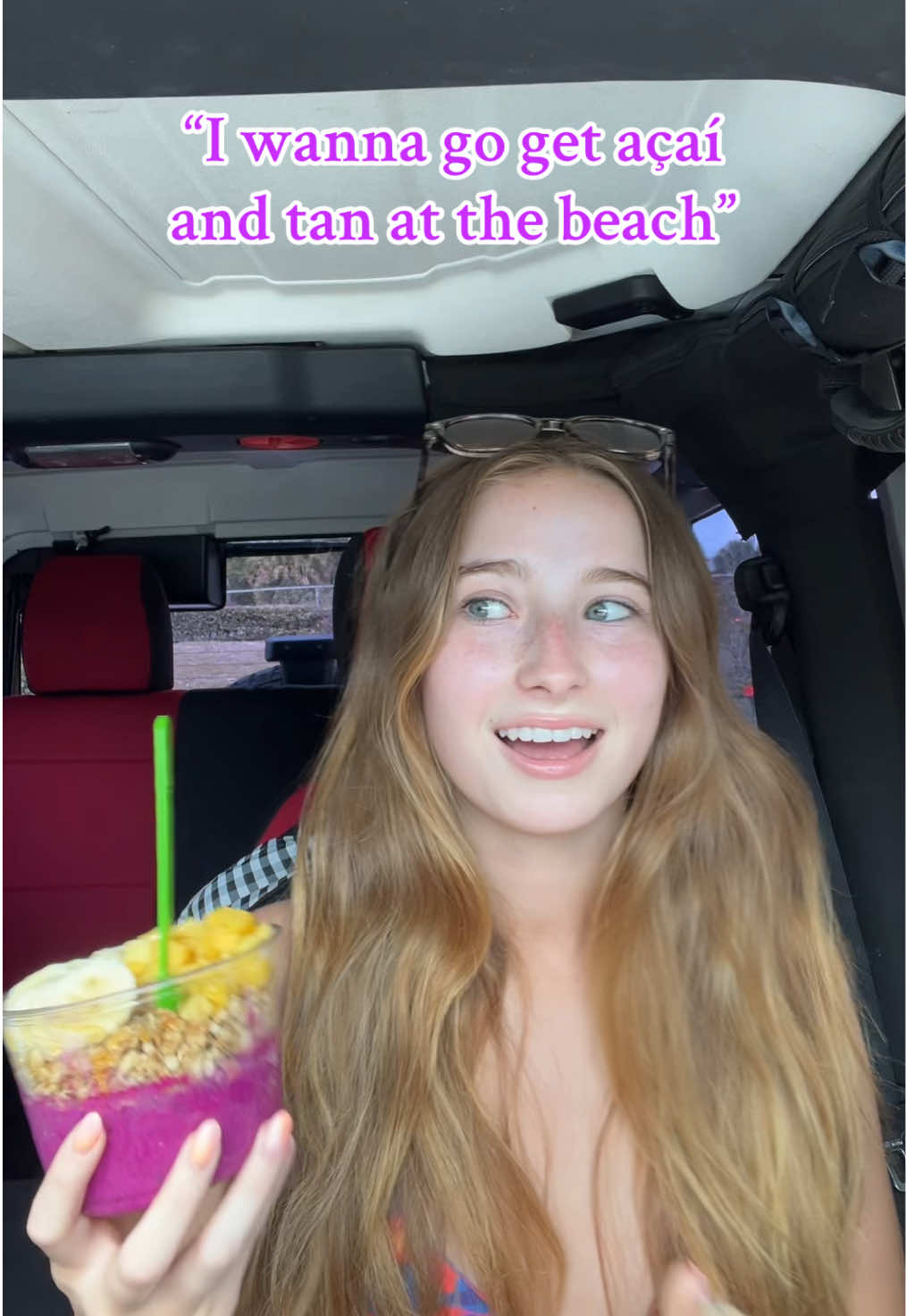 IS YOU DOWN?? CAUSE IM DOWN!! #acaibowl #acai #beachday #tanning #Summer #viral #relatable #summerday #beach #acaibowllovers 