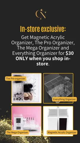 📢 IN-STORE EXCLUSIVE! Our Acrylic Organizers are just $30 — but only when you shop in person! 🛍️✨ Come visit us and snag this deal while supplies last! You don’t want to miss it 👀 #InStoreOnly #LashStorageGoals #AcrylicOrganizer #LashTechEssentials #ShopLocal