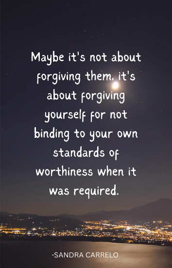 Maybe it was never truly about forgiving them — the ones who hurt you, disappointed you, or crossed lines. Maybe the real wound was in the silence, the self-betrayal, the moments you looked away from your own truth just to keep the peace, be loved, or feel safe. Forgiveness, in this light, becomes an act of reclaiming your dignity — not because you condone what happened, but because you’re finally acknowledging yourself. It’s about saying: “I see that I abandoned myself in that moment. And I deserve better. I know better now. And I forgive myself.” It’s a gentle but powerful turning point — not toward blame, but toward healing. This kind of self-forgiveness is a reclaiming of agency, worthiness, and boundaries. It doesn’t rewrite the past — but it reframes your place in it. #SelfForgiveness #EmotionalHealing #InnerPeace #HealingJourney #SelfCompassion #PersonalGrowth #SelfRespect #BoundariesAreBeautiful #RadicalSelfLove #ForgivenessIsFreedom #ReturnToSelf #SoulWork #ShadowWork #HealingFromWithin #Viral2025 #TikTokViral #ForYouPage #SandraCarreloReels