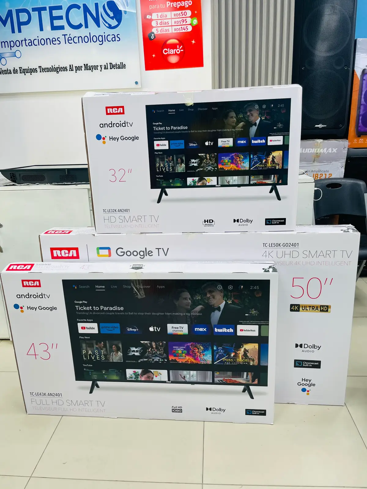 TELEVISORES RCA DISPONIBLES PARA ENTREGA INMEDIATA ✨ “32” $10,500$ “43” $16,000$ “50” $20,500$ •SISTEMA OPERATIVO GOOGLE  •CON CONTROL POR VOZ  •BLUETOOTH  •EXCELENTE RESOLUCIÓN  •NUEVAS 100% •1 AÑO DE GARANTÍA  MENSAJERÍA DISPONIBLE CON PAGO CONTRA ENTREGA 🚚  PARA MÁS INFORMACIÓN 📲809-953-0412 / 809-856-9321. #fly #flypシ #viral #myvideos🥺❤4kشكرااthanksss #paratiiiiiiiiiiiiiiiiiiiiiiiiiiiiiiiiii #electrodomesticos #smarttv #ofertas #televisores 