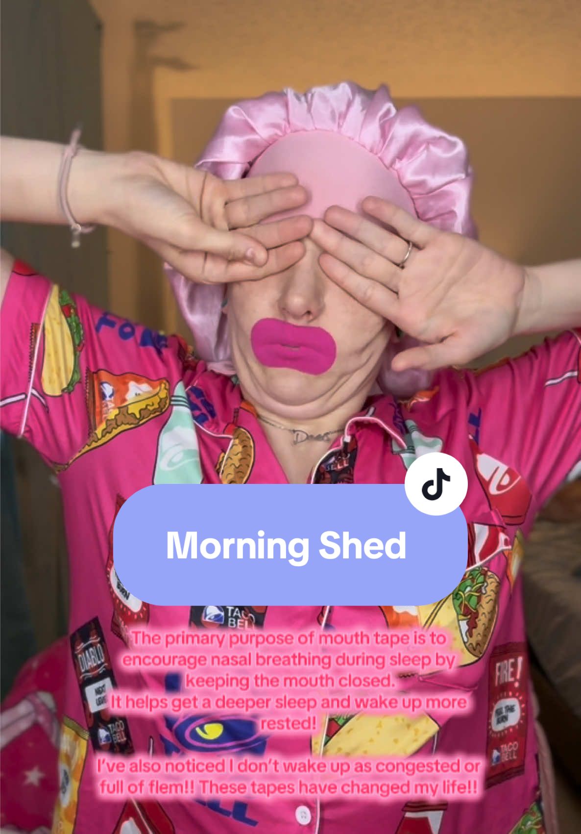 Everything in this video you can find in my showcase!! #fyp #mouthtape #bettersleep #pjs #morningshed #lilmama224 #foryou 