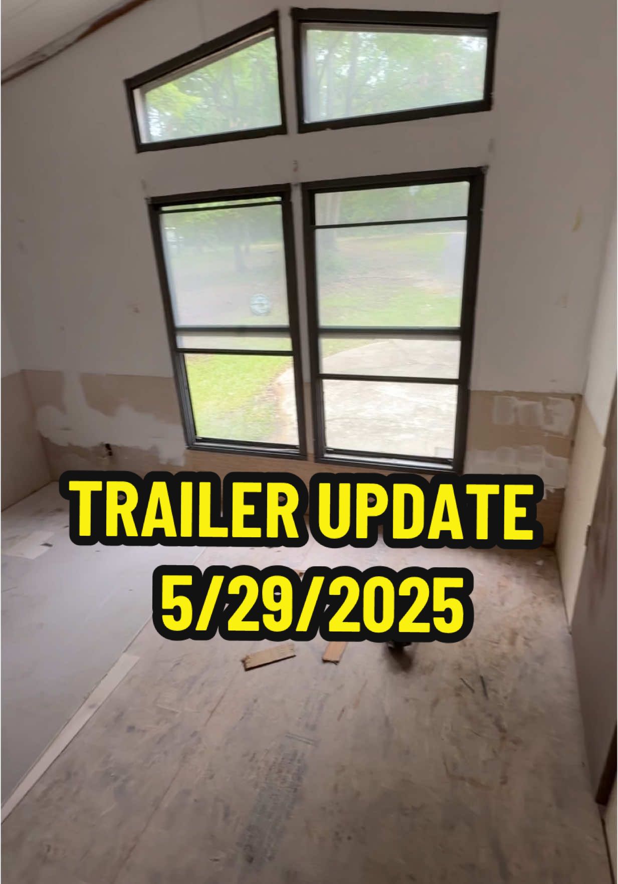New trailer update #renovation #trailerremodel #housedemo #newhome #painting #newcabinets 