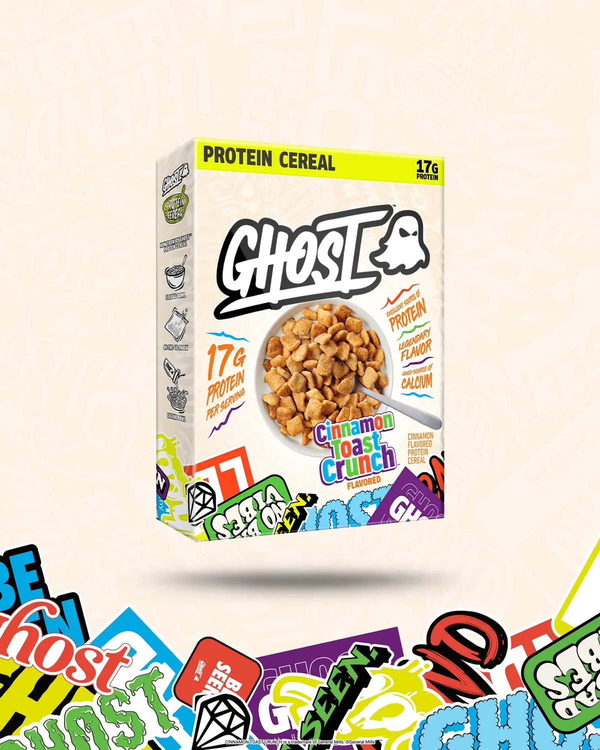 BREAKING NEWS: We love cereal. One might even say, it's engrained in our DNA. From cereal-inspired protein powders to sip-a-bowls and color-changing spoons, it's all led us to this very moment and this legendary box of cinnamon-dusted, protein-packed goodness. As self-proclaimed cereal aficionados, we refer to this beautiful box as a 