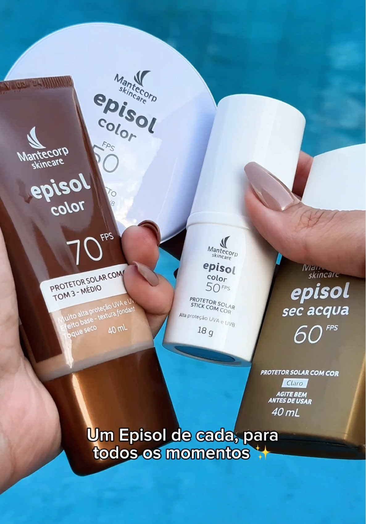 Qual a diferença entre os protetores da linha Episol com cor?  A Mantecorp comparou os principais protetores da linha Episol para você escolher o que mais combina com a sua rotina: Episol Sec Acqua, Episol Color Base, Episol Color Stick e Episol Color Pó Compacto. Teste já a linha de protetores, da marca mais prescrita pelos dermatologistas! #mantecorpskincare #protetorsolar #episolsecacqua #peleoleosa #protetorsolarcomcor  #rotinadeskincare #episol #episolcolor #episolstick 