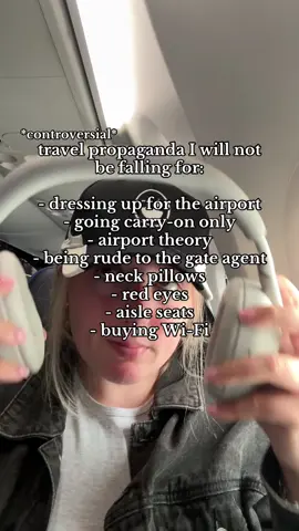 I'm sorry but checking my bag is self-care I'm not about to be compromising my outfit options to battle through TSA and over-heads bins with a carry-on every flight #propagandaiwillnotbefallingfor #propaganda #travel #airlines #carryon #airporttheory #flying #tsa #traveltok #hottake #controversy #airtravel #airportoutfit 