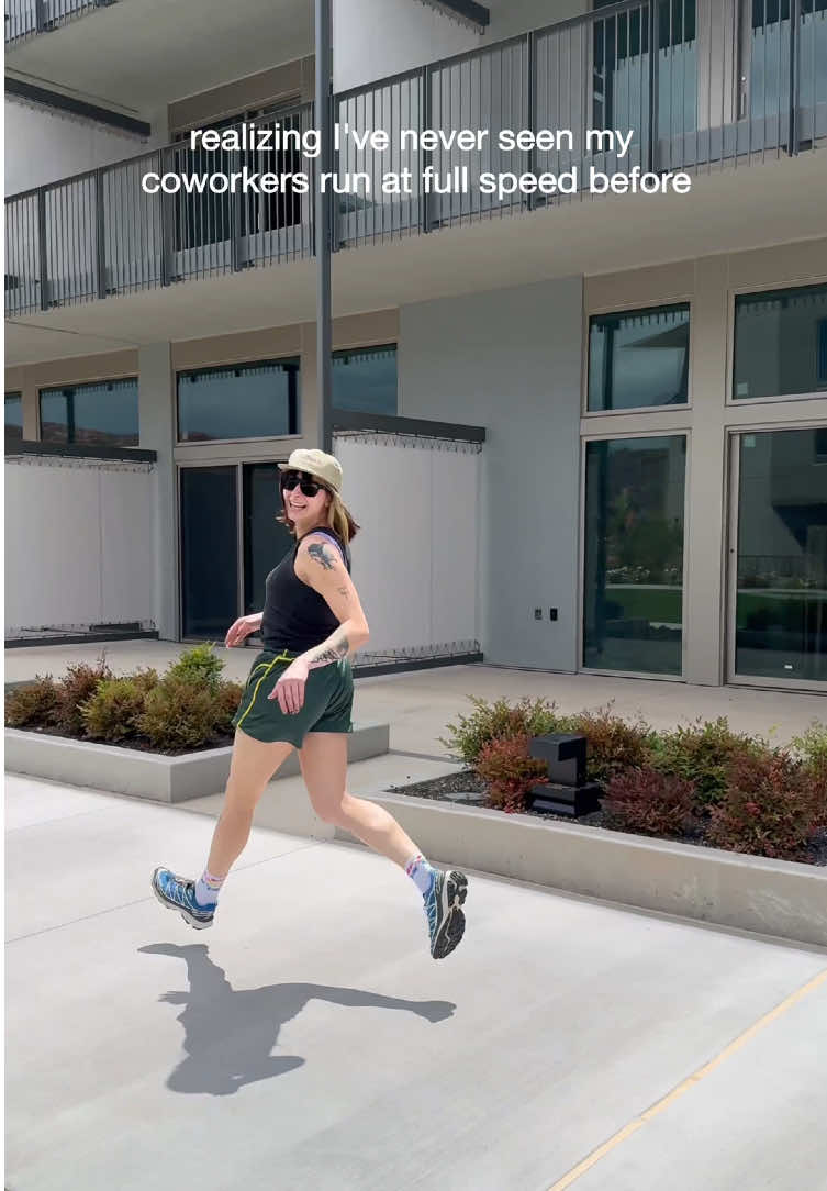 We’re pretty sure Julie could go pro in speedwalking  #coworkers #workbreak #fullspeed 
