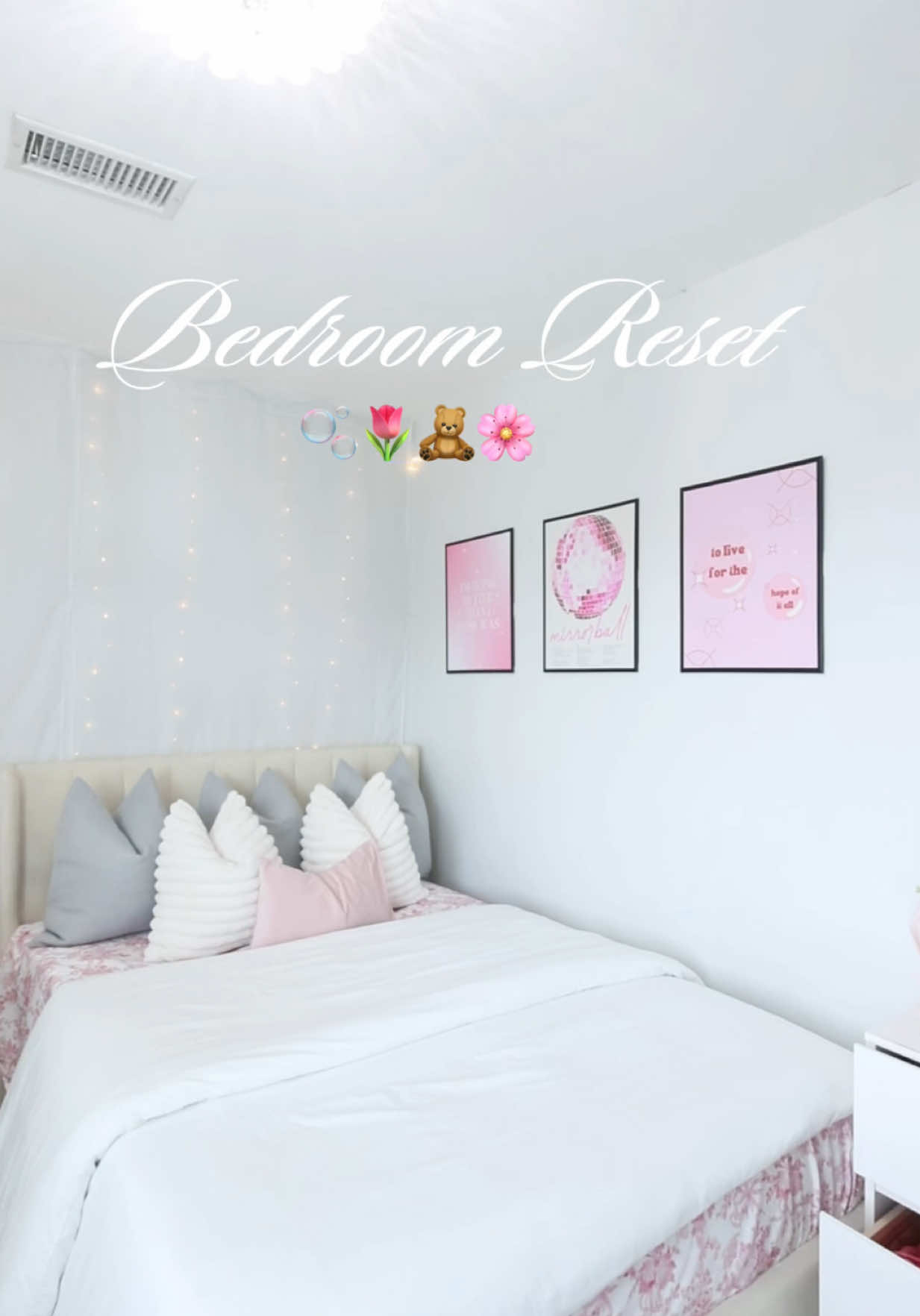 needed this 🌷#bedroomreset #CleanTok #aestheticvlog #pinkinspo #pinterestboard #roomimspo #loveshackfancy #cleanwithme #reset #cleaning 