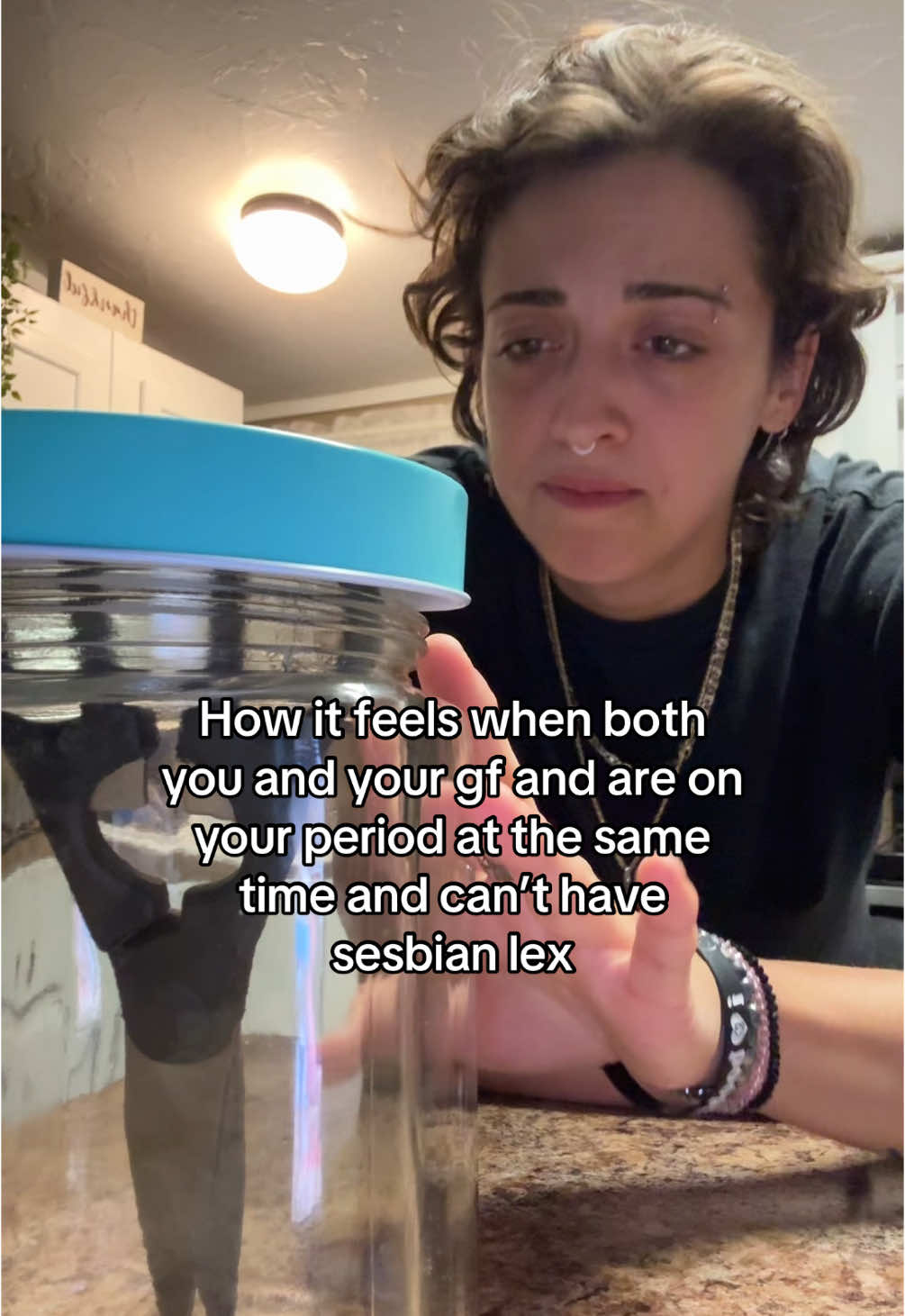 But babyyyy a period don’t stop nothing but a sentence. 🤞🏼😭 #wlw #lesbian #period #fyp 