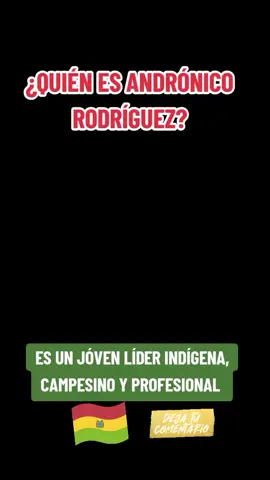 🤓✅ ¿Quién es Andrónico Rodríguez? Es un joven líder indígena, campesino y profesional que representa con orgullo a la clase popular. Un referente de lucha, compromiso y esperanza para el pueblo. ✊🏽 👉 Conócelo mejor haciendo clic en el video. 👇👇 #AndrónicoPresidente  #andrónicobicentenario  #20252030🇧🇴❤💛💚  #futuroboliviano 