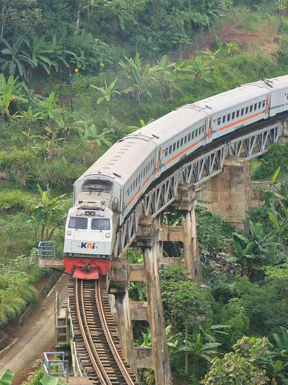 kereta api serayu pagi melintasi jembatan cibeunying malangbong.. #gopix #railfansindonesia #bukansepurbiasa #railway #videokereta #videokeretaapi #trainz #train #keretaapi #daop2 #goglepixel #fyp #railfans #4u 