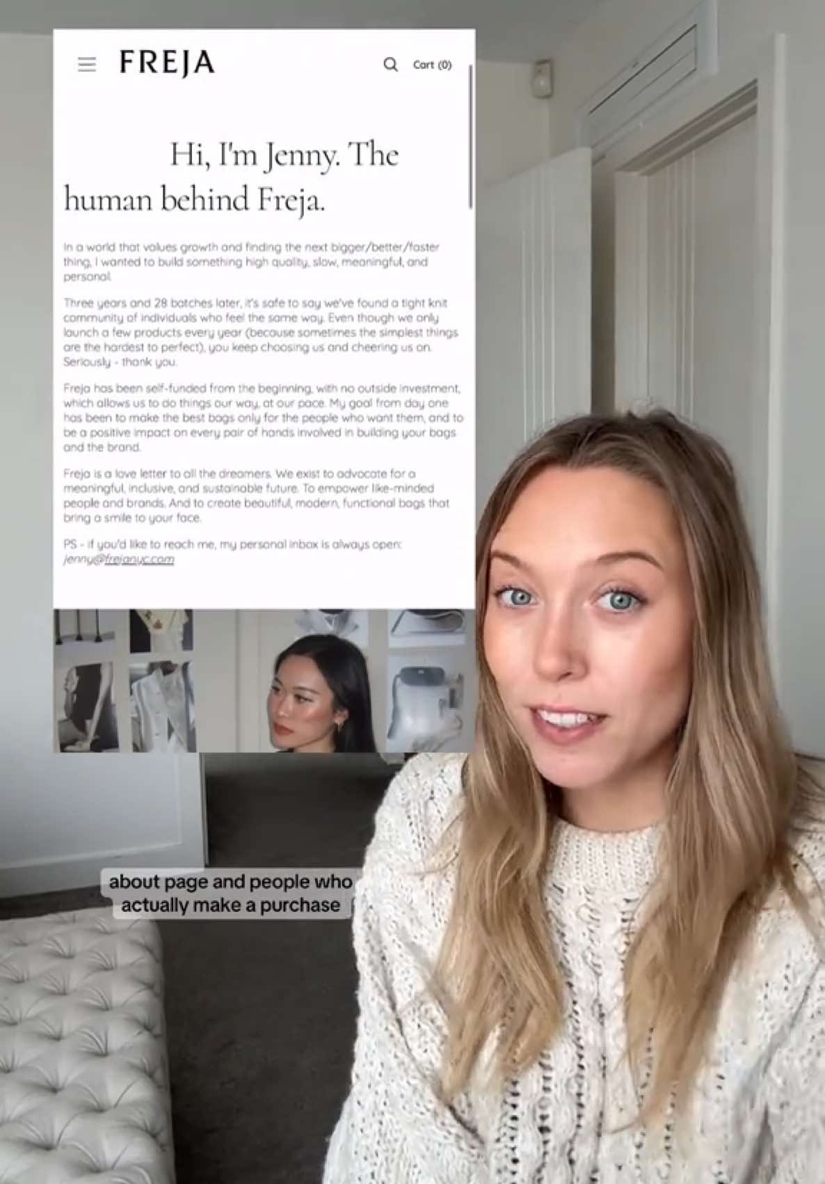 Freja has figured out what their customers actually want and need to know (to move closer to purchasing) and then told it in a succinct brand-led way without fluff Audio clip from @Pia Mance’s pod #ecommercebusiness #marketingtips #ecommerce 