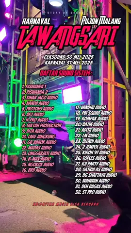 Jangan lupa, nanti malam Cek Sound #karnavalpujon #pemburuhoreg #soundhoregmalang #tawangsaripujon #karnaval2025 