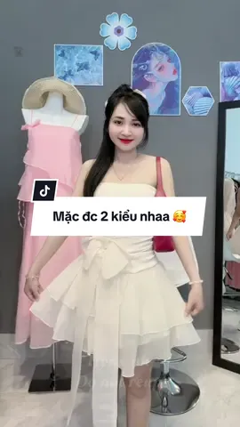 Mặc đc 2 kiểu luôn nhé mấy bà 😍 #viral #xuhuong #hynxinh #outfitideas #meolauchau #vaymuahe #vaycongchua #vaytieuthuxinh #meolauchau #vaysangchanh 