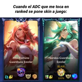 Es bromita, amo cuando hay bot con skins bonitas, vamos listos para fedear. 💋 Y aprecio a esa Miss Fortune que se llevara skin de guardianas porque iba a usar arruinada jaja. #soraka #adc #support #wildrift