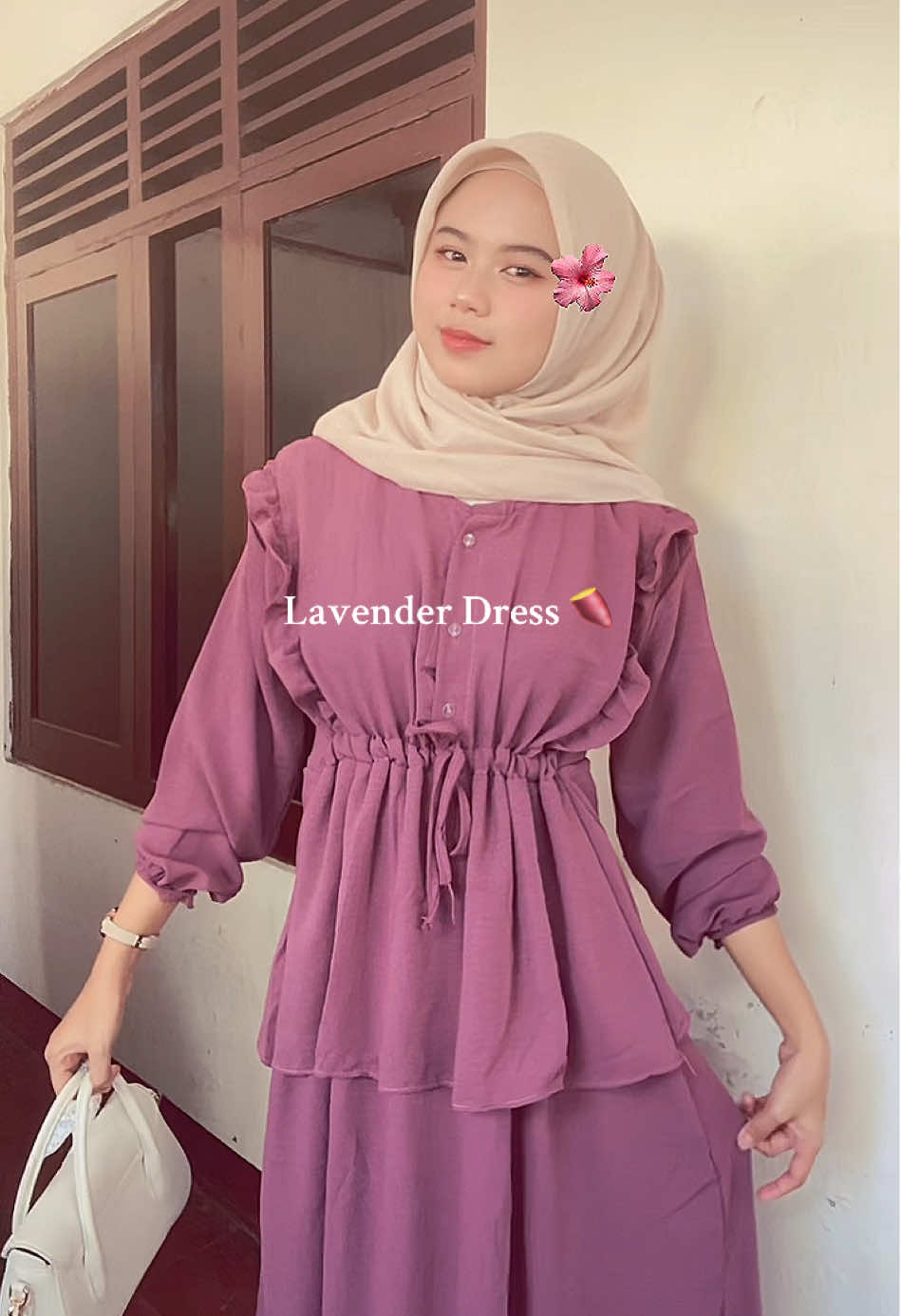 Ivana dress - lavender 🔮 #dress #dresskekinian #satukontentiaphari #affiliate #outfitideas #outfithijab #OOTD #lavenderdress 