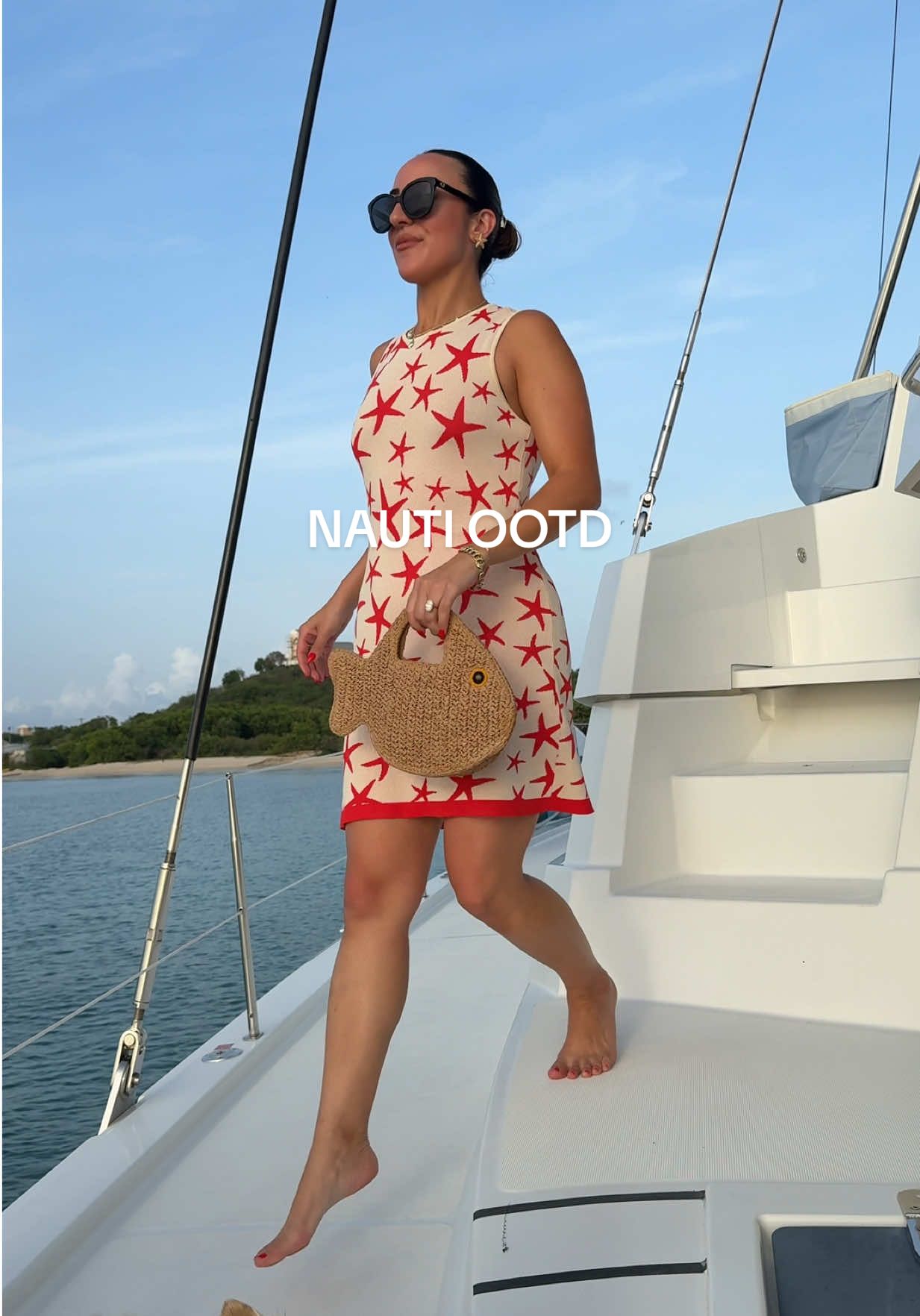 Nauti OOTD 🌟🐠🐚 Wearing @SIMONMILLER Axon sleeveless mini dress + fish bag  . #nautical #nauti #sailing #OOTD #starfish #contentcreator #content #britishvirginislands #Summer #vacay #catamaranlife #style #fashion #mylook #boatlife #summervibes #wanderlust #traveltiktok #rtr #beauty #salty #bvi #catamaran #beachvibes #beauty 