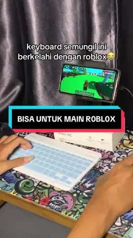 Replying to @loverly3 lucu bgt ga si main roblox pake keyboard ini😋 #keyboardwireless #mobilador 