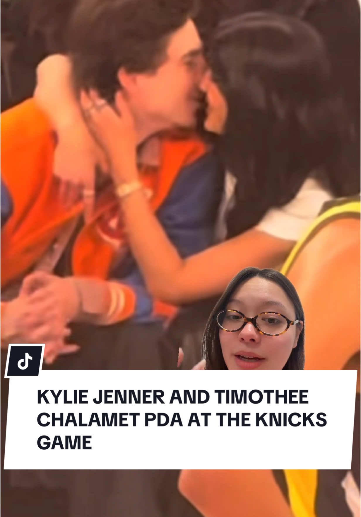 Kylie Jenner and Timothee Chalamet PDA at the game tonight #kyliejenner #timotheechalamet 