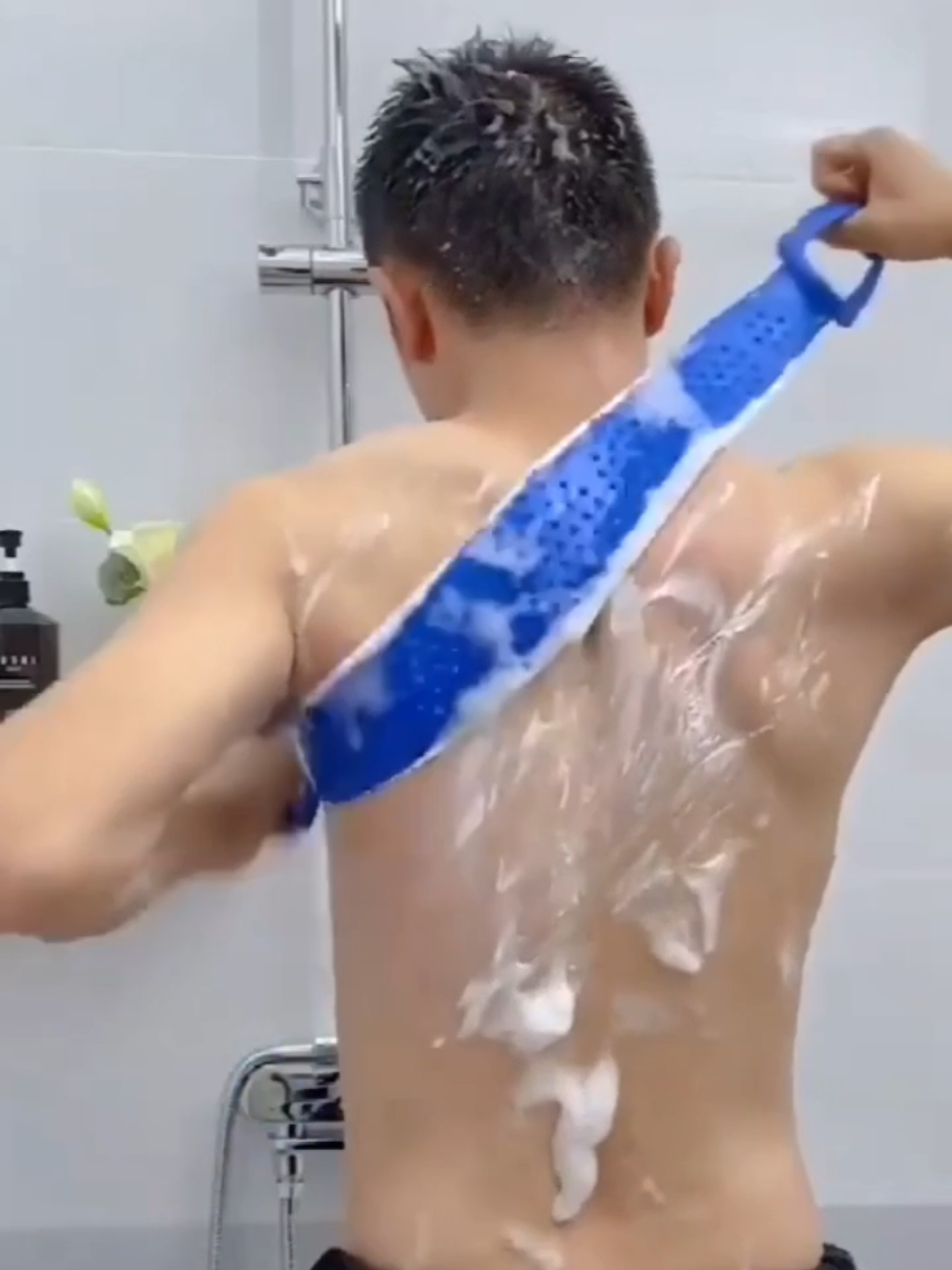Silicone Bath Body Brush Exfoliating Long Silicon Body Back Scrubber Double Side Body Brush Back