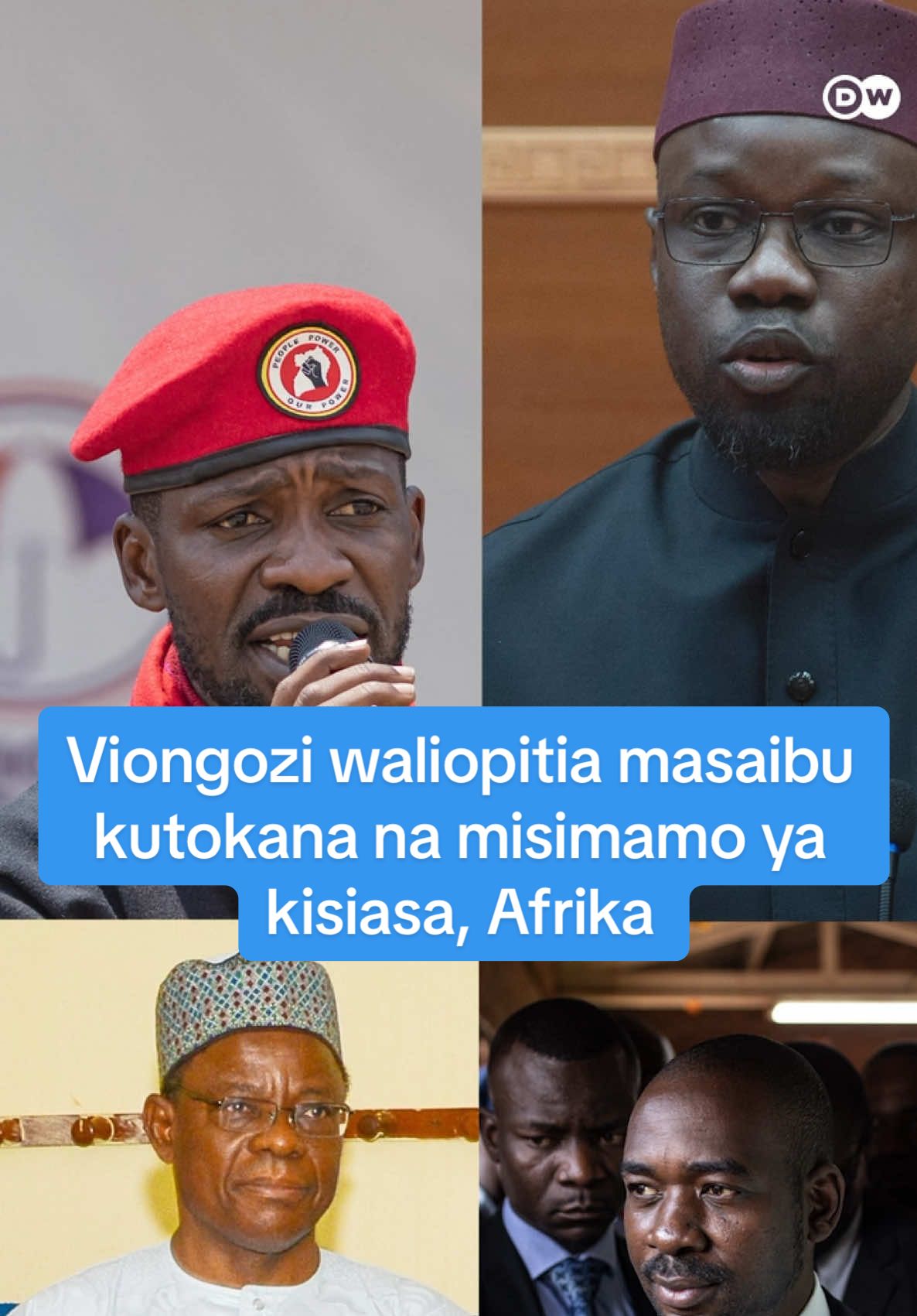 Viongozi hawa walikumbana na masaibu na mateso makali kutokana na misimamo yao ya kisiasa na hasa inayopingana na serikali zao. Nilikua kiongozi gani unamfahamu aliepitia haya waliyoyapitia hawa?  #DWTunavuma #vumakwakishindo #DWAfricaTok #leadership #africa #politics #viralvideos 