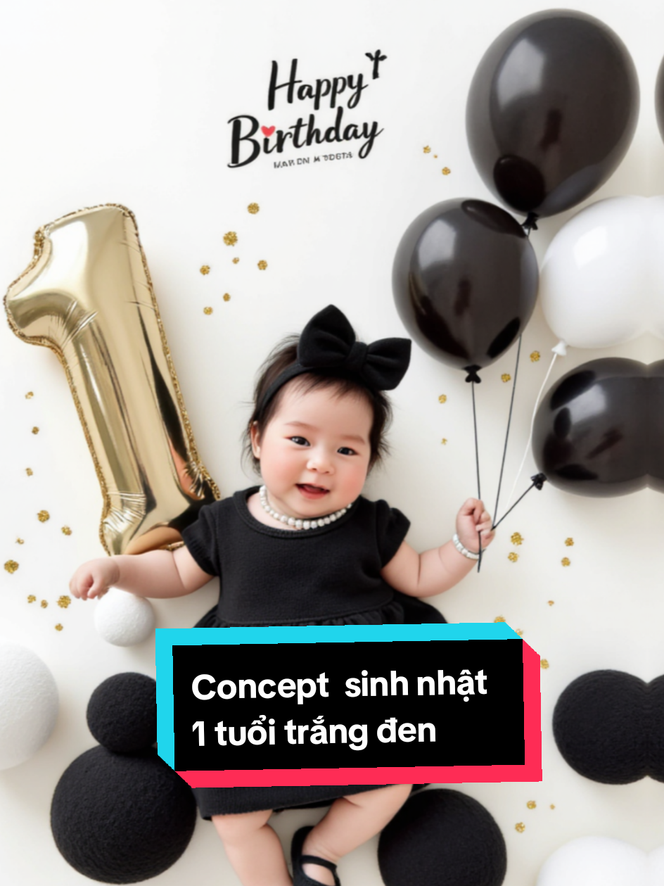 🎈 Sinh Nhật 1 tuổi Black & White – Mừng 1/6 Sang Chảnh Cùng Bé Yêu ✨ Bé lên 1 mà gu thời trang lên luôn đỉnh cao! Bộ ảnh trắng đen siêu xịn, sang hết nấc – chuẩn 