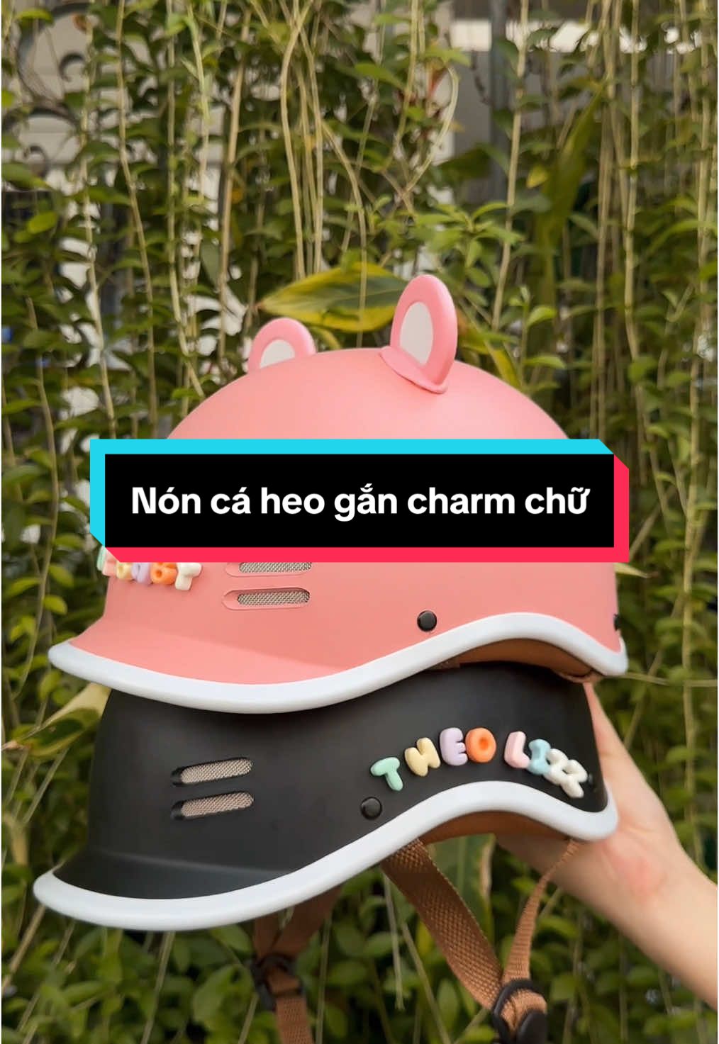 Nón cá heo kèm charm chữ theo yêu cầu #varohelmet #grenadehelmet #mubaohiem #trending #xuhuong #viral 