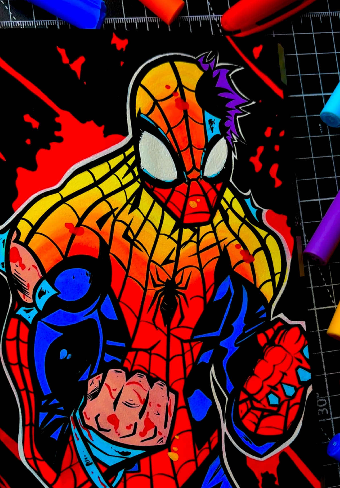 #spiderman #peterparker #art #gouache 
