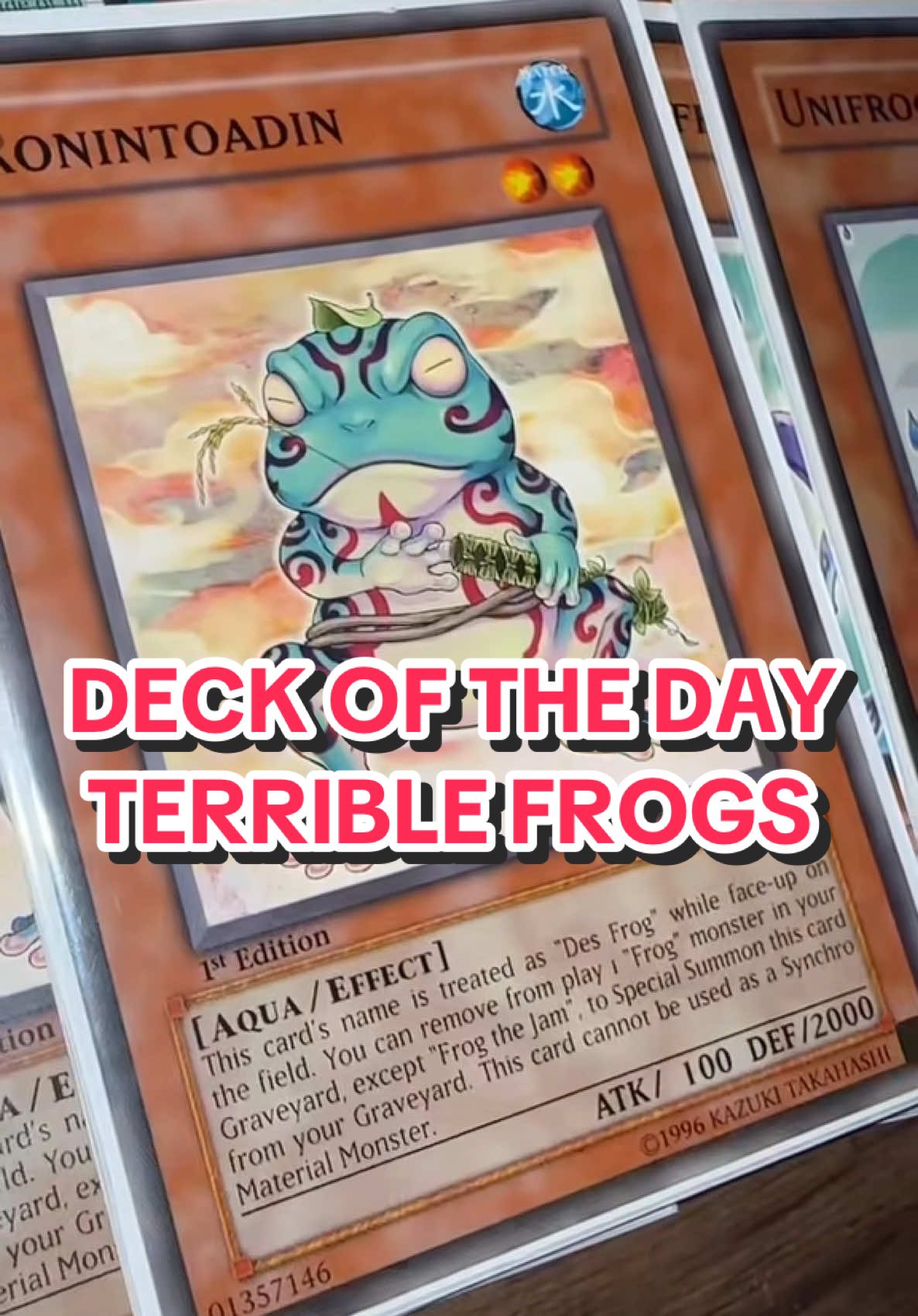 Frog around and find out🐸 #yugioh #oldyugiohcdecks #yugiohfrogdeck #deckoftheday #rarehunterblak #oldterriblefrogs